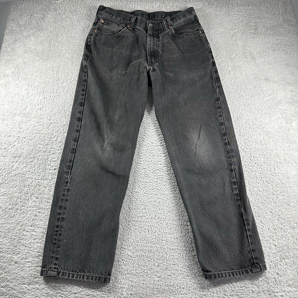 VINTAGE Levi's 550 Jeans Mens 34x32 (Fits 32x29) Black Faded Whiskering Relaxed